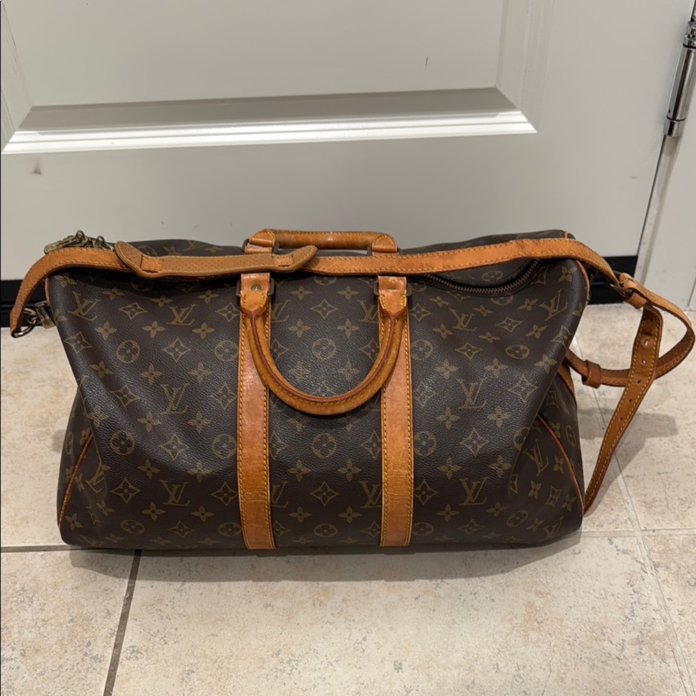 Louis Vuitton Monogram Canvas Brown and Tan Carryall 45 - Picture 4 of 9